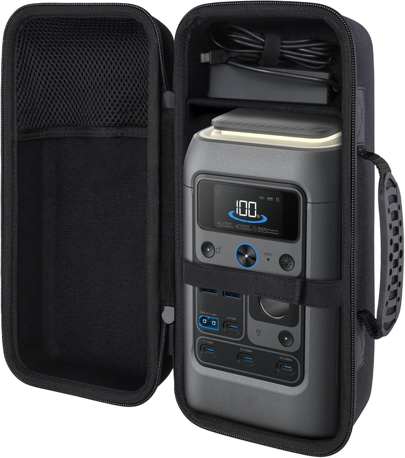 Co2Crea Hard Travel Case Compatible with Anker SOLIX C300 DC Power Bank Station, Outdoor 288Wh 90,000Mah Portable Power Station, 300W Solar Generator