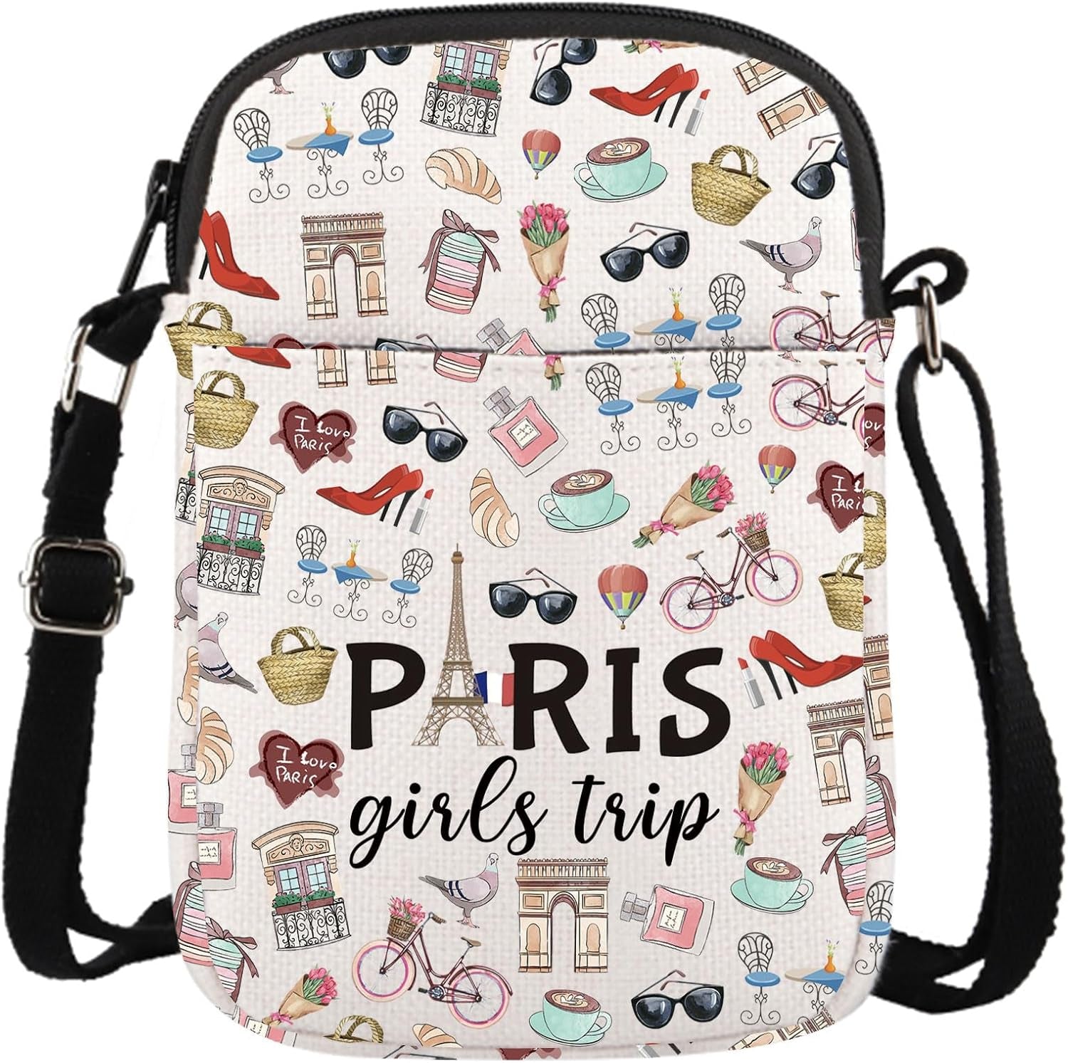 Paris Weekend Gift Bag - Vacation Theme Travel Bag with Paris Skyline Design - Perfect for Girls&