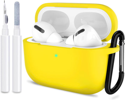 ATUAT for Airpods Pro 1St/2Nd Generation Case Cover, Protective Silicone Skin Accessories with Keychain for Women Men for Apple Airpods Pro 2019/2022 Charging Case,Front LED Visible-Midnight Green