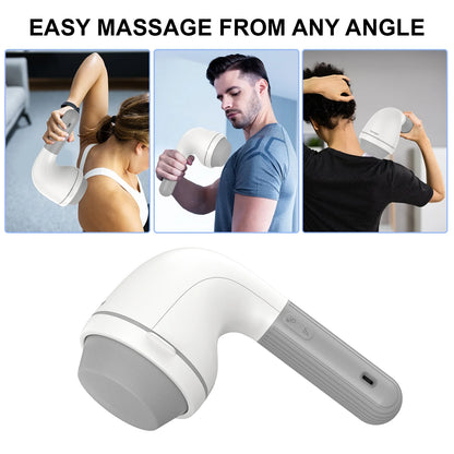 Handheld Neck Back Massager, 8 Massage Heads, 6 Modes for Men &amp; Women, White