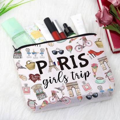 Paris Weekend Gift Bag - Vacation Theme Travel Bag with Paris Skyline Design - Perfect for Girls&