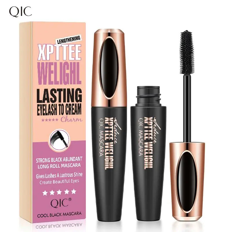 Waterproof Long-Lasting Mascara, 1 Pc Signal Black Glam Eye Lashes Lengthening Volumizing Styling Curling 4D Silicone Mascara Stick, Professional Eye Enhancement Product, Beauty Mascara, Enhancing Mascara, Glam Makeup, Voluminous Lengthening Mascara