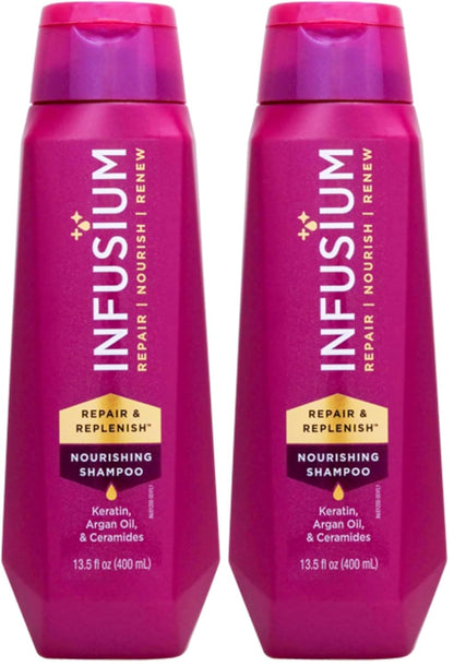 Infusium Repair and Replenish Nourishing Shampoo - Hydrating and Clarifying Shampoo for Build up - Ceramides, Keratin, and Argan Oil - 33.8 Oz
