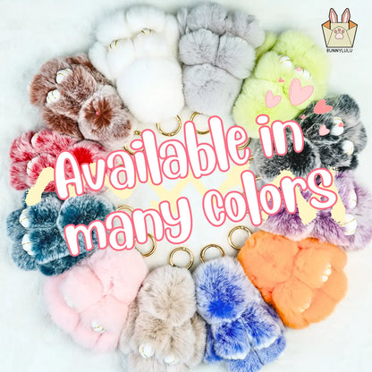 【Bunnylulu】Handmade Bunny Pompom Keychain with Tin Box, Summervibes Graduation Gift for Friends &amp; Students, Stress-Relief Charm, Keepsake Gift
