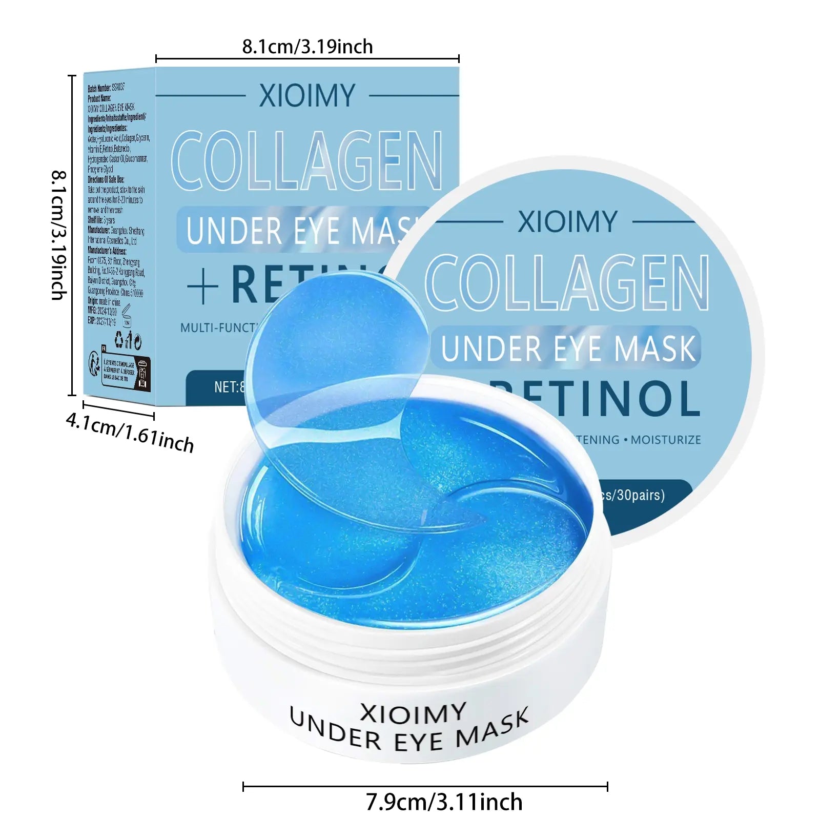 Collagen &amp; Retinol under Eye Mask Gel, 60 Pcs Moisture Hydrate Moisturizing Deep-Hydrating Eye Masks, Collagen Eye Patches, Eye Care Product for Women and Men, Moisturizer 