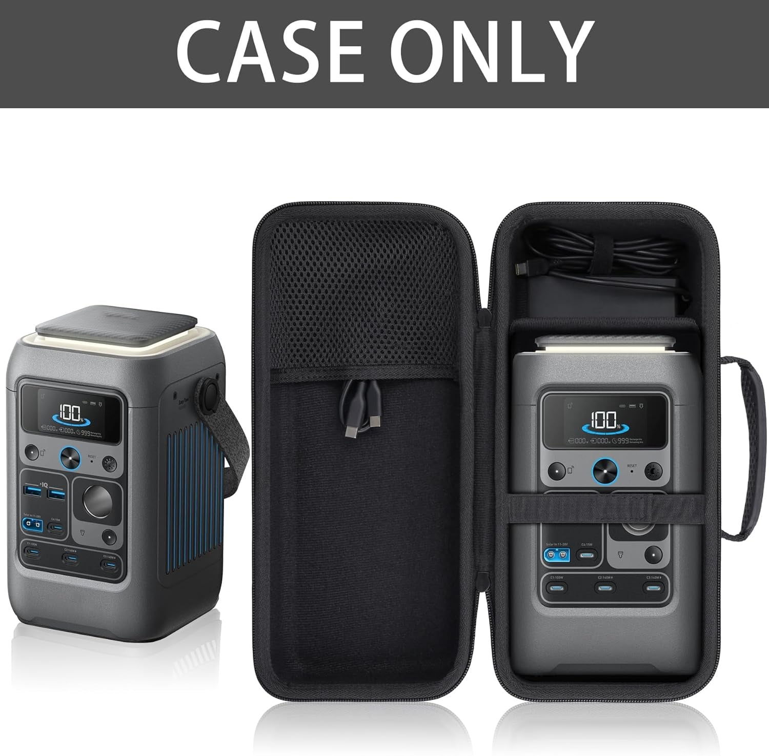 Co2Crea Hard Travel Case Compatible with Anker SOLIX C300 DC Power Bank Station, Outdoor 288Wh 90,000Mah Portable Power Station, 300W Solar Generator