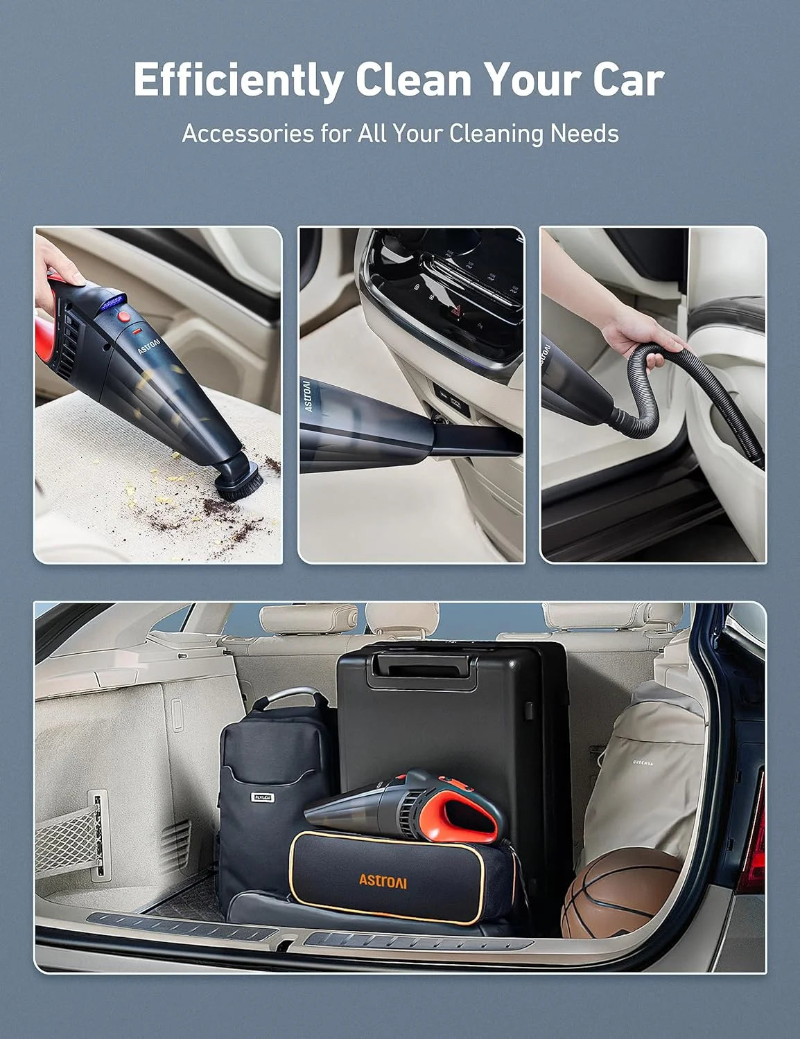 Car Vacuum, Portable Cyclone Handheld Vacuum, Dustbuster Quick Cleaner for Home, Car