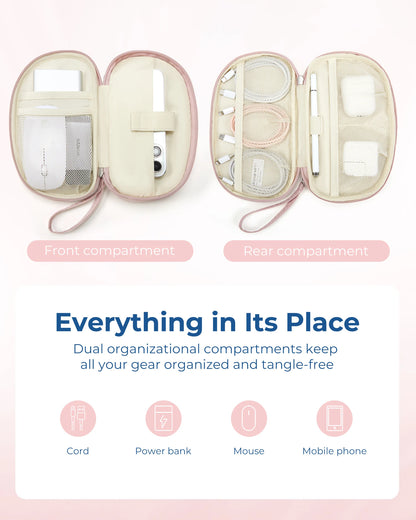 BAGSMART Electronics Organizer Bag Double-Layer Digital Storage Bags Multi-Function Travel Charger Cable Pouch for Flash Drive