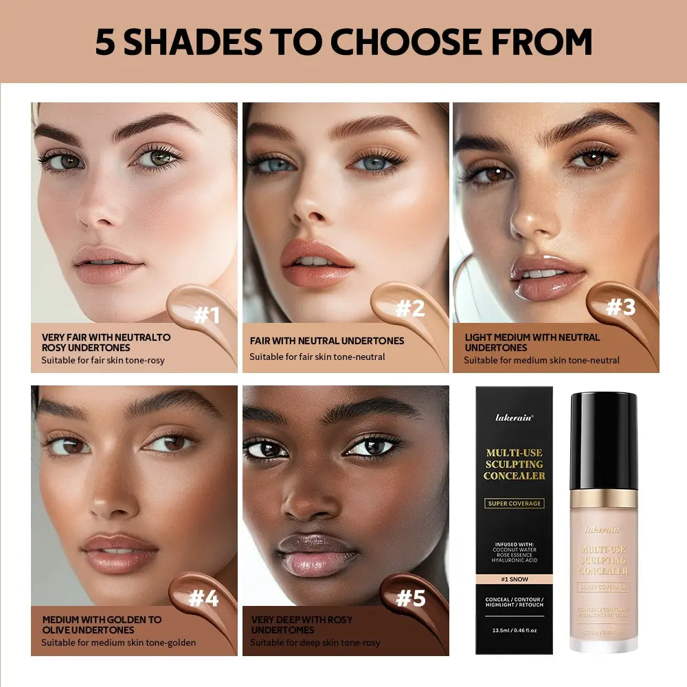 Long-Lasting Matte Concealer, 1 Count Full Coverage Flawless Concealer, Highlighting Concealer, Super Coverage Concealer, Makeup Products for Women &amp; Girls