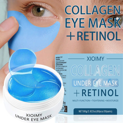 Collagen &amp; Retinol under Eye Mask Gel, 60 Pcs Moisture Hydrate Moisturizing Deep-Hydrating Eye Masks, Collagen Eye Patches, Eye Care Product for Women and Men, Moisturizer 