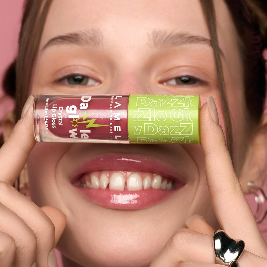 Lamel Dazzle Glow Crystal Clear Lip Gloss - Hydrating Lip Gloss - Non Sticky - Colored - Moisturizing - №404 You Can