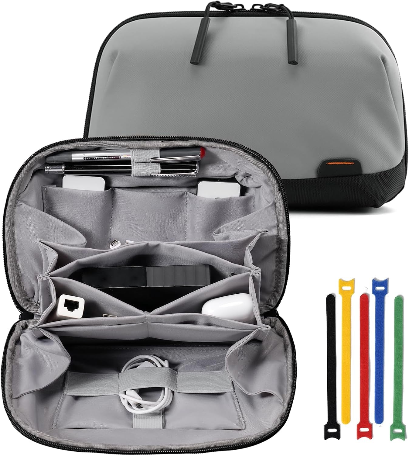 Orgawise Electronics Organizer, Electronic Accessories Bag Travel Cable Organizer Three-Layer for Ipad Mini, Kindle, Hard Drives, Cables, Chargers