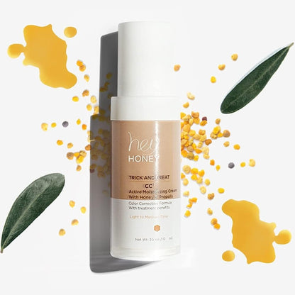 Trick and Treat CC² Cream SPF 46 | Active Moisturizing Color Correcting Cream with Honey &amp; Propolis | Best Cover for Rosacea, Skin Redness &amp; Mature Skin | Cruelty-Free | 1 Oz (Light Tone)