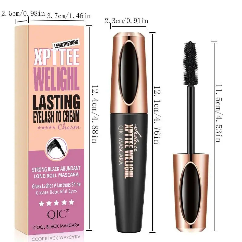 Waterproof Long-Lasting Mascara, 1 Pc Signal Black Glam Eye Lashes Lengthening Volumizing Styling Curling 4D Silicone Mascara Stick, Professional Eye Enhancement Product, Beauty Mascara, Enhancing Mascara, Glam Makeup, Voluminous Lengthening Mascara