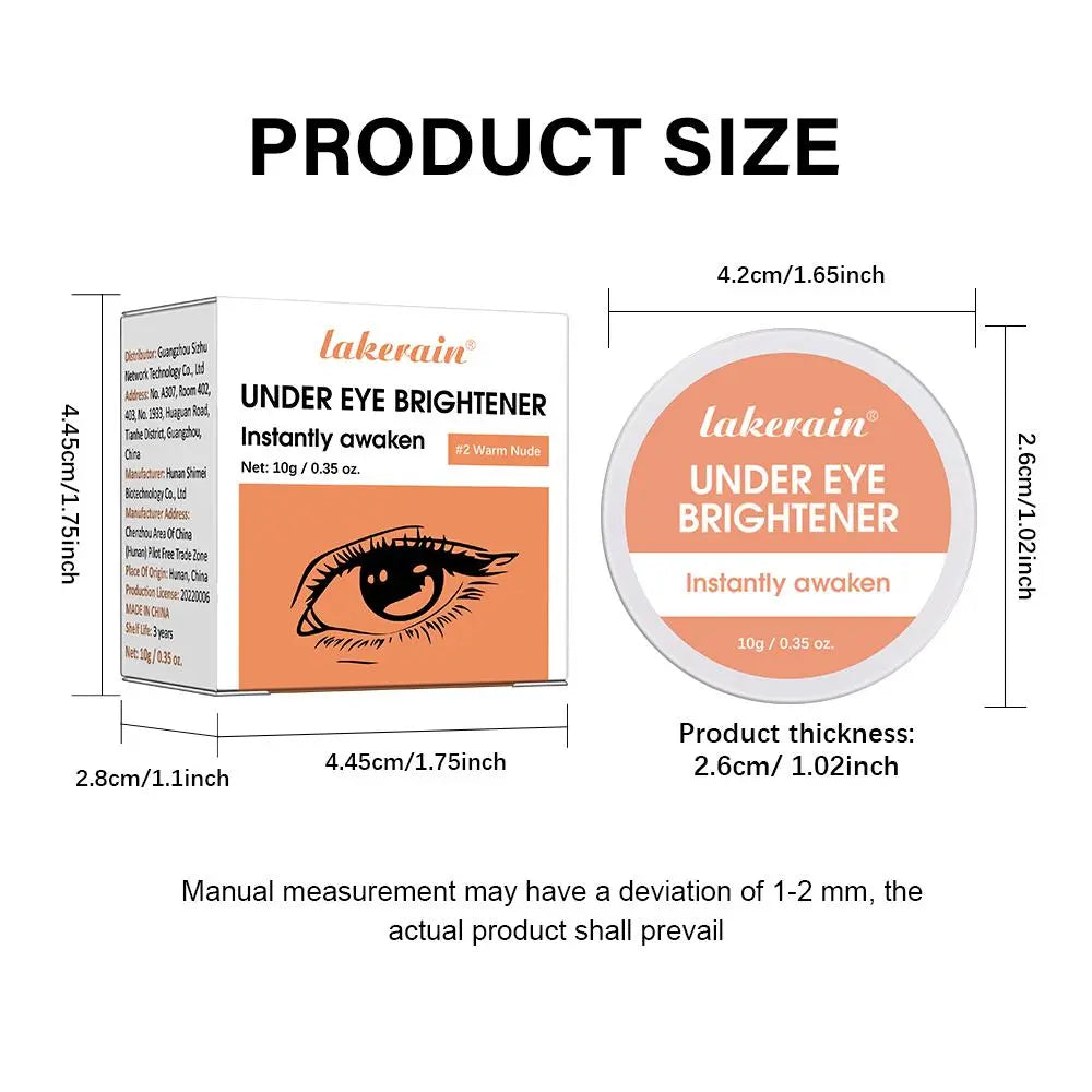 Under Eye Brightener, 2 Counts/Set Long Lasting Coverage Concealer, Moisturizing Hydrating Eye Makeup Cosmetics, Suitable for Multiple Skin Types, Foundation