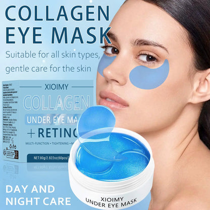 Collagen &amp; Retinol under Eye Mask Gel, 60 Pcs Moisture Hydrate Moisturizing Deep-Hydrating Eye Masks, Collagen Eye Patches, Eye Care Product for Women and Men, Moisturizer 