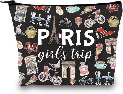 Paris Weekend Gift Bag - Vacation Theme Travel Bag with Paris Skyline Design - Perfect for Girls&