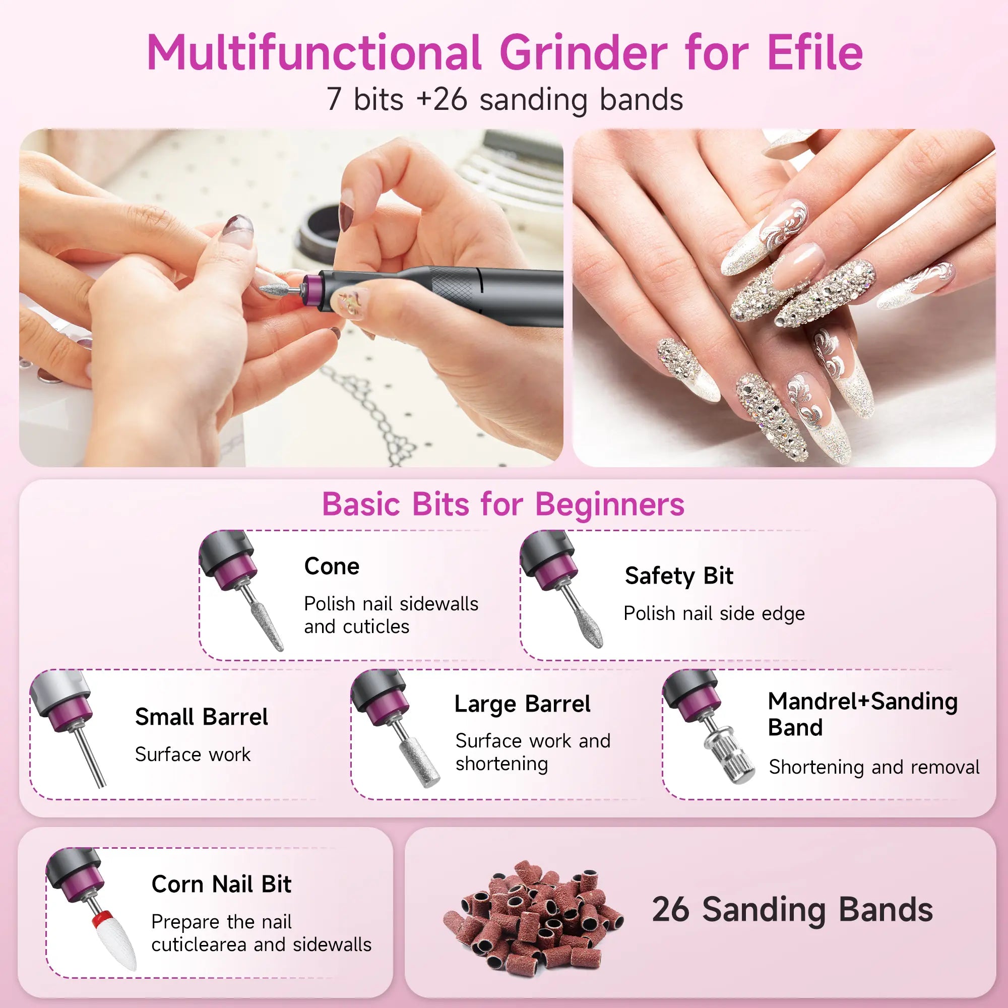 HALMAI Ultra Power Nail Drill: Professional Cordless Electric File for Acrylic &amp; Gel Nails, Ultra Powerful Motor Engineered by HALMAI, Vibration Free for Superior Natural Nail Care, 10 Second Gel Removal