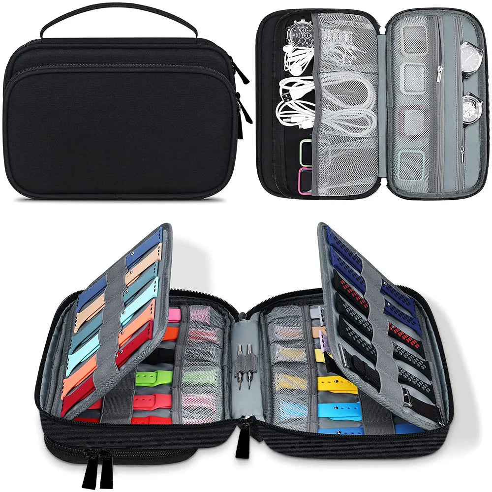 Watch Bands Storage Bag,Watch Band Storage Case Hold 36 Smart Watch Straps,Travel Organizer Bag for Apple Watch Bands Watch Pin