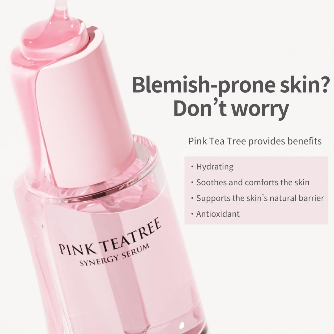APLIN Pink Tea Tree Synergy Serum 30Ml/Skin Moisturizer/Facial Moisturizers/1.01 Fl. Oz, CICA, Hyaluronic Acid and Niacinamide, Korean Skin Care, Hydrating