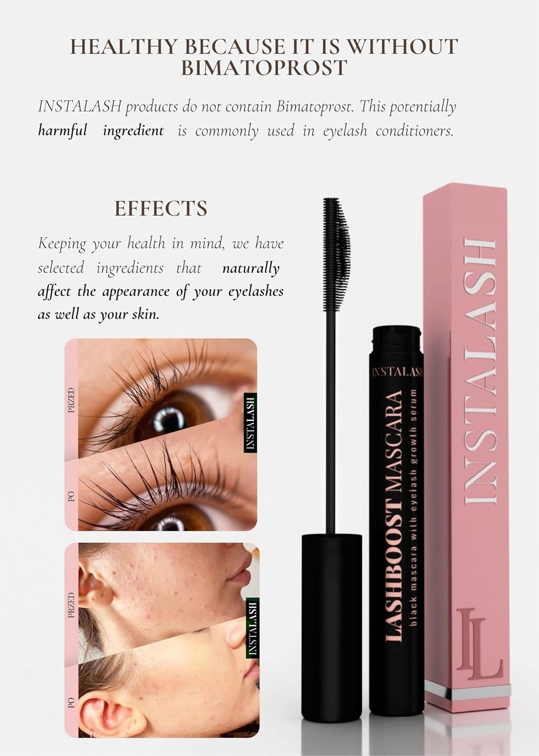 Lashboost Mascara with Lash Growth Serum | Advanced Eyelash Enhancing Serum Infused Black Mascara | Eyelash Treatment Helps Boost Lash Length, Volume &amp; Definition 10Ml