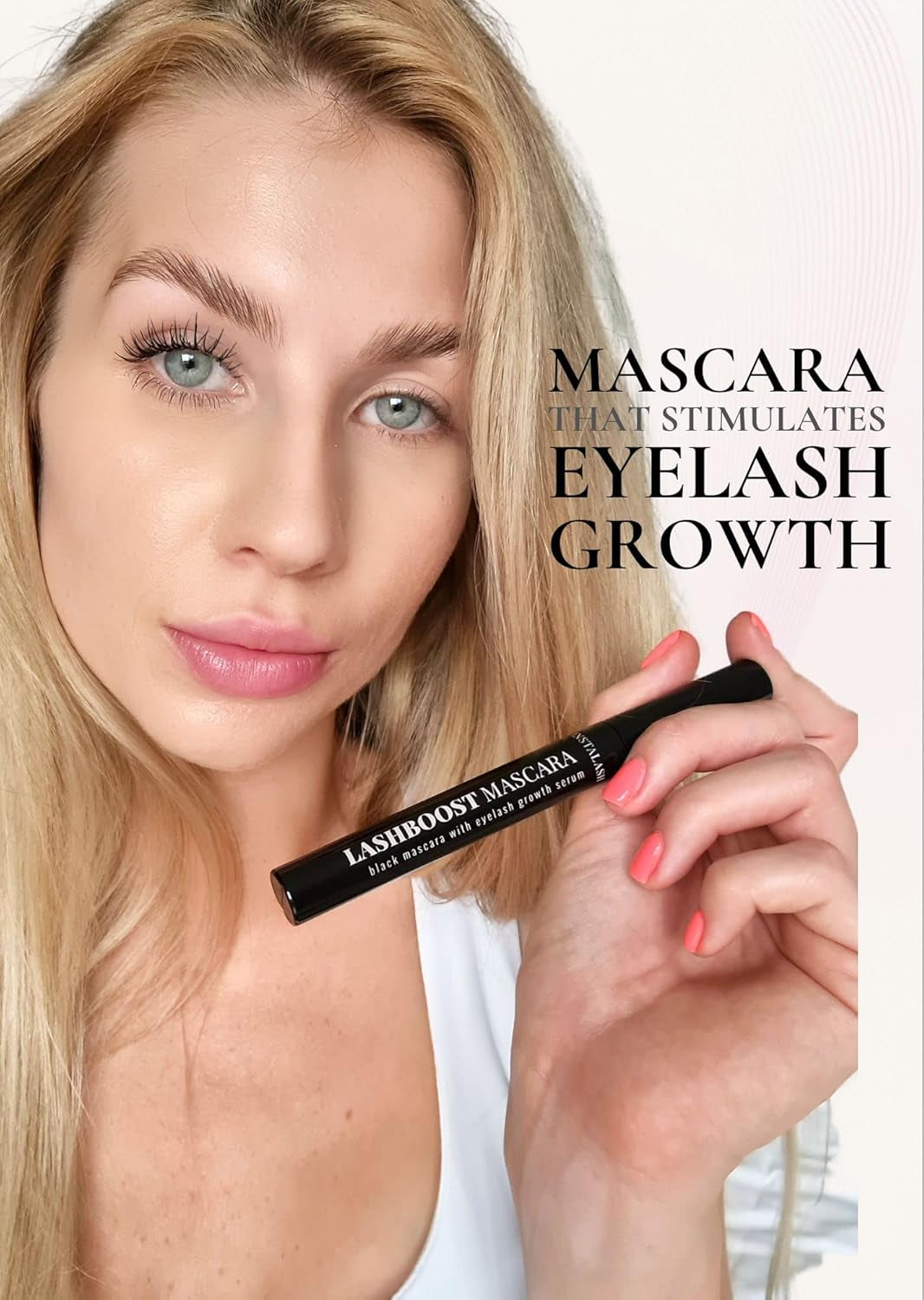Lashboost Mascara with Lash Growth Serum | Advanced Eyelash Enhancing Serum Infused Black Mascara | Eyelash Treatment Helps Boost Lash Length, Volume &amp; Definition 10Ml