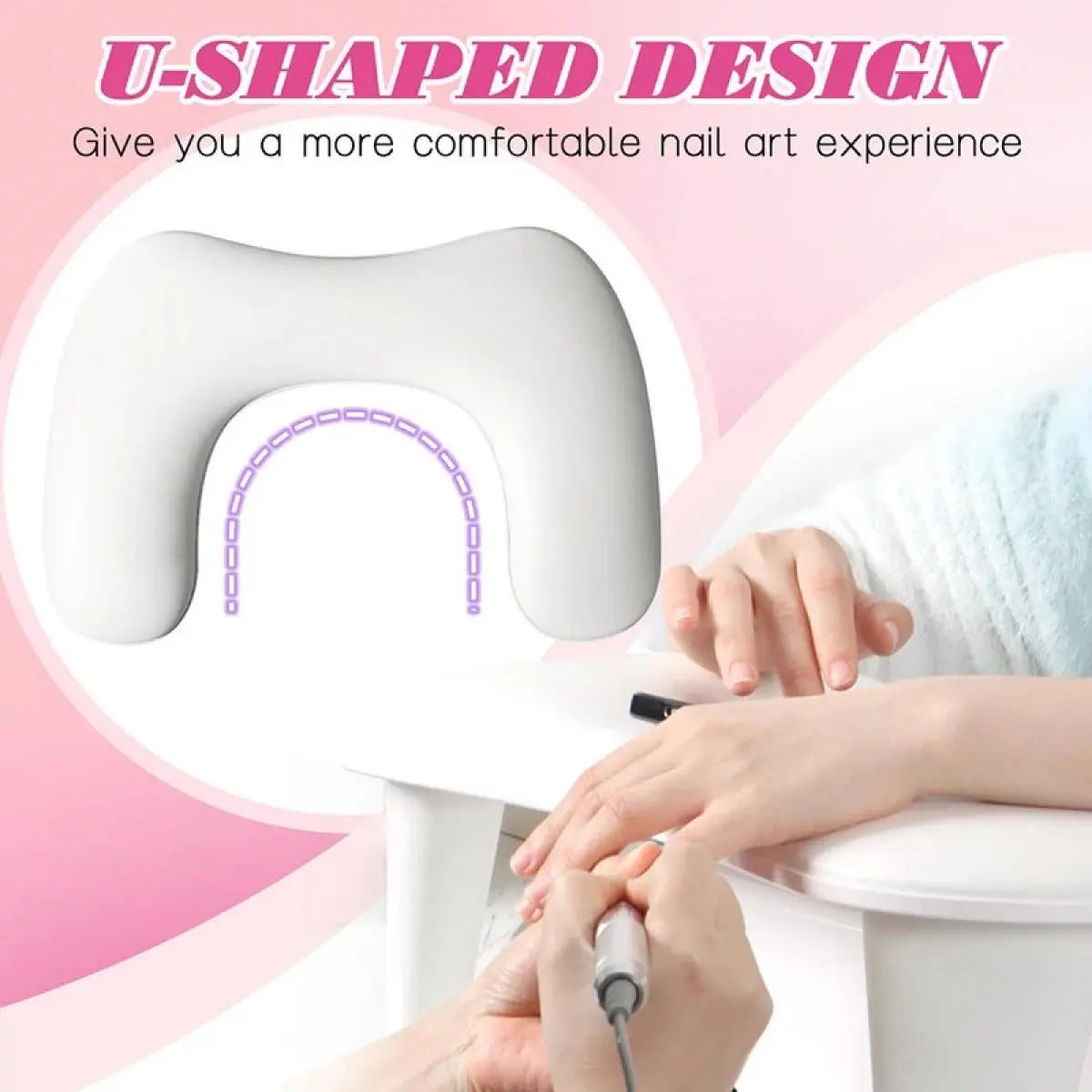 U-Shaped Portable Detachable Hand Rest Pillow for Nails Tech, Multifunctional Arm Rest for Nail Art, Nail Stand for Acrylic Nail Art Tech, Nail Art Tools, Nail Tech Supplies