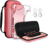 Geeric 8PCS Case Compatible with Switch Lite, Carrying Case Accessories Kit, 1 Soft Silicon Case + 2 Screen Protector + 4 Thumb Caps + 1 Storage Carrying Coral