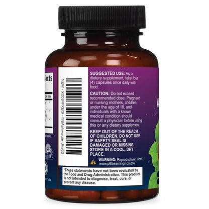 Ashwagandha Supplements - High-Absorption Ashwagandha Root Extract Powder with Black Pepper for Max Absorption - Herbal Supplement for Women &amp; Men, Vegan &amp; Gluten Free, Bottled in USA - 60 Capsules