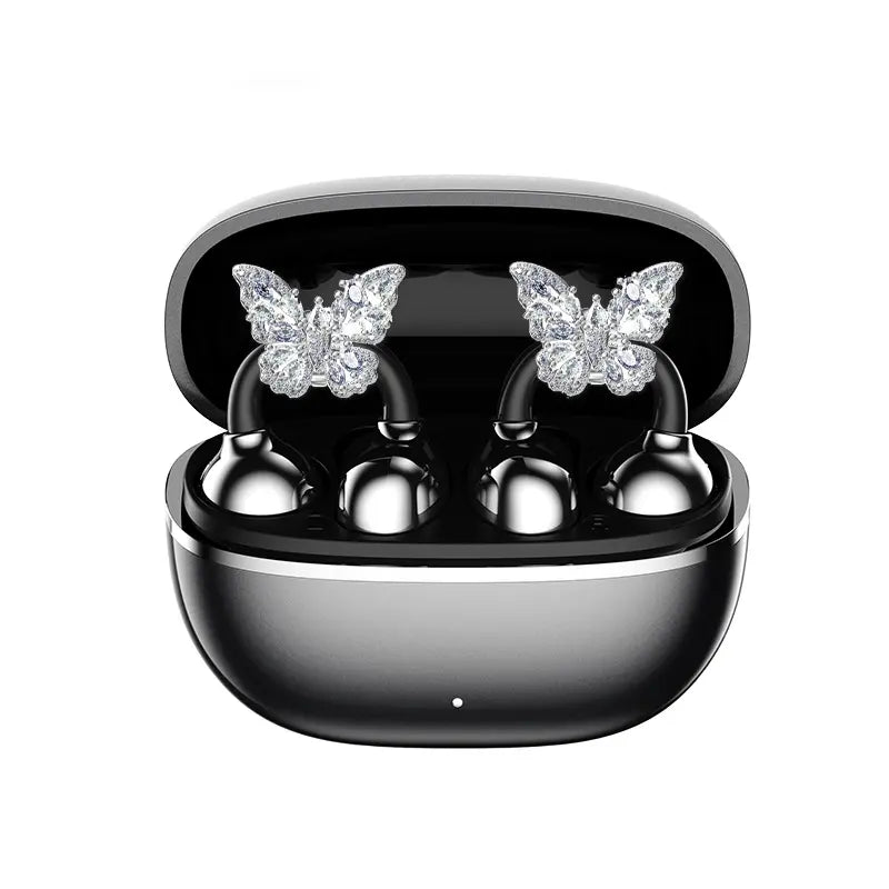 PAXA Earclip C7 Clip-On Design Wireless Earphones, Upgraded Panoramic Sound Headset, Comfortable Wearing &amp; IPX5 Waterproof Sports Earbuds for Work, Fitness