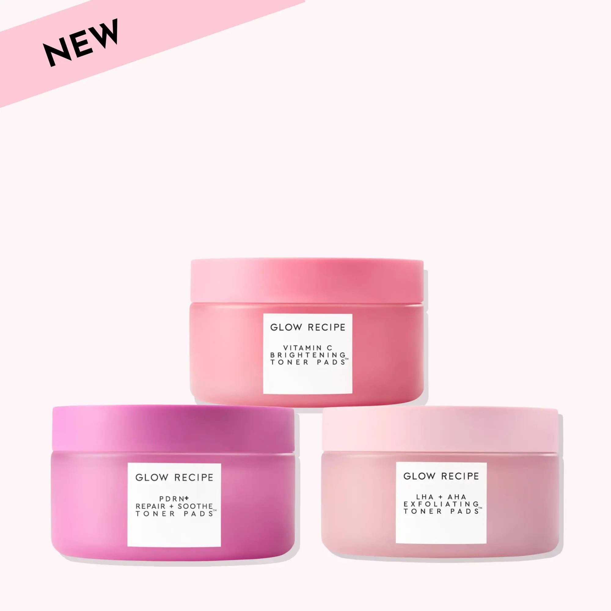 Glow Recipe Vitamin C Brightening Korean Toner Pads - Gentle, Caffeine-Infused, Radiance-Boosting Skincare for Adults with Dry &amp; All Skin Types, Korean Facial Toner Pads