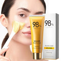 Model applying gold peel mask for blackhead removal, showcasing its deep cleansing and tightening benefits.