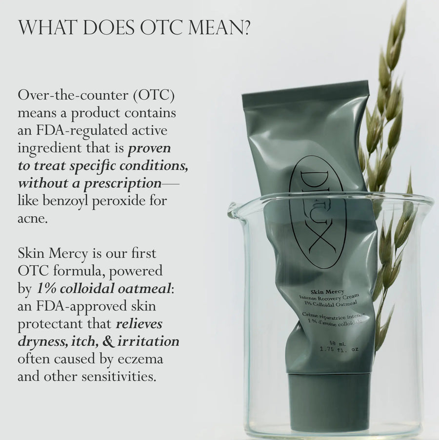 Skin Mercy Recovery Cream - 1% Colloidal Oatmeal Soothing & Hydrating Treatment Moisturizer for Sensitive, Red, Eczema-Prone Skin