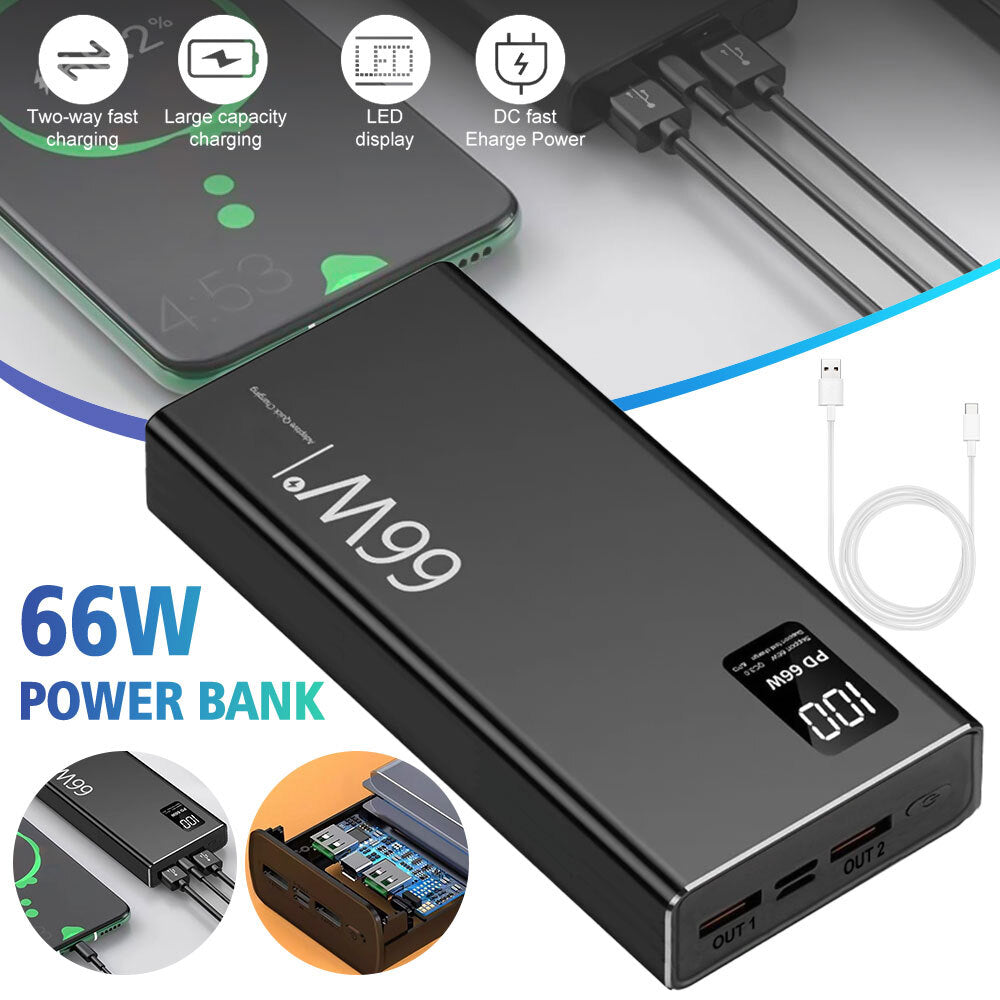 120W 70000Mah Portable Power Bank Large Capacity External Battery Fast Charging