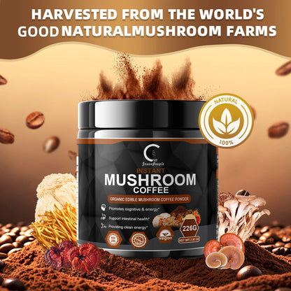 Instant Mushroom Coffee, Greenpeople Organic Mushroom Coffee Powder Supplements with Lion&