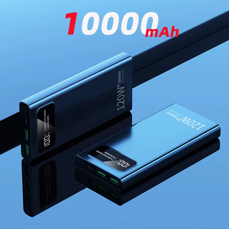 120W Super Fast Charge Portable Power 50000Mah Large Capacity Portable Power Bank Digital Display External Battery