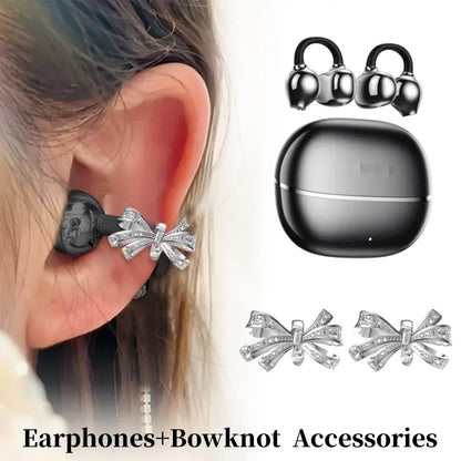 PAXA Earclip C7 Clip-On Design Wireless Earphones, Upgraded Panoramic Sound Headset, Comfortable Wearing &amp; IPX5 Waterproof Sports Earbuds for Work, Fitness