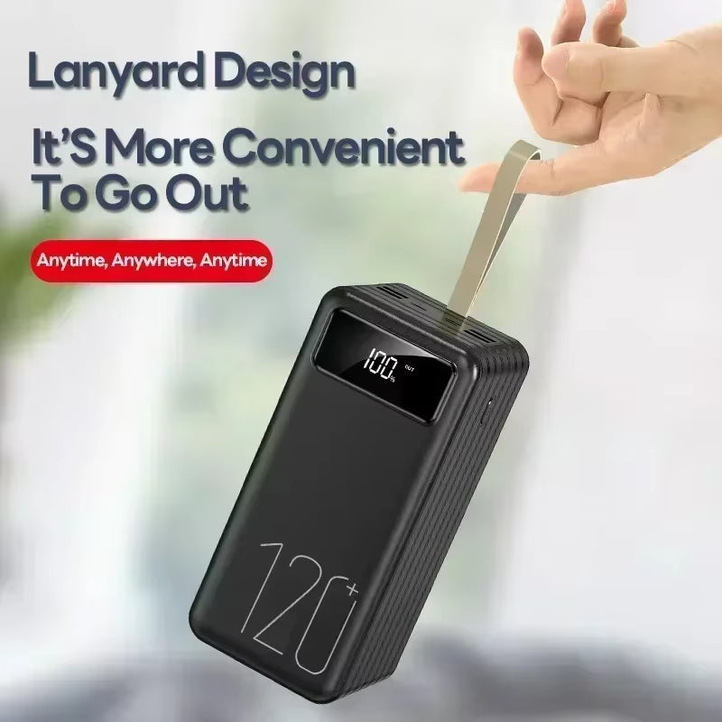 66W Fast Charging Power Bank 120000Mah Portable Power Bank Cell Phone Charger External Battery Backup Power for Xiaomi Huawei