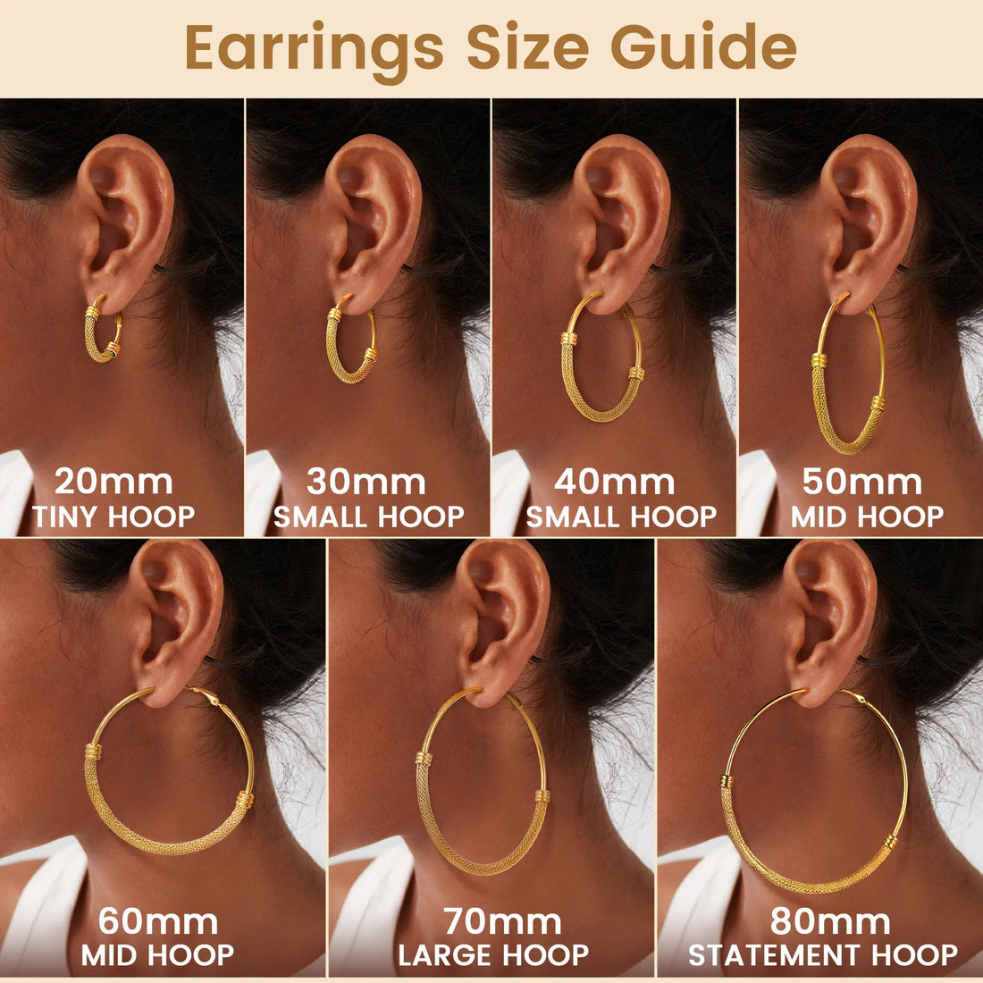 Findchic 14K Gold Plated Chunky Lightweight Hoops Earrings Mother&