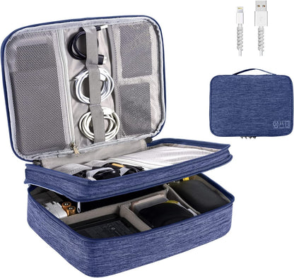 Orgawise Electronics Organizer, Electronic Accessories Bag Travel Cable Organizer Three-Layer for Ipad Mini, Kindle, Hard Drives, Cables, Chargers
