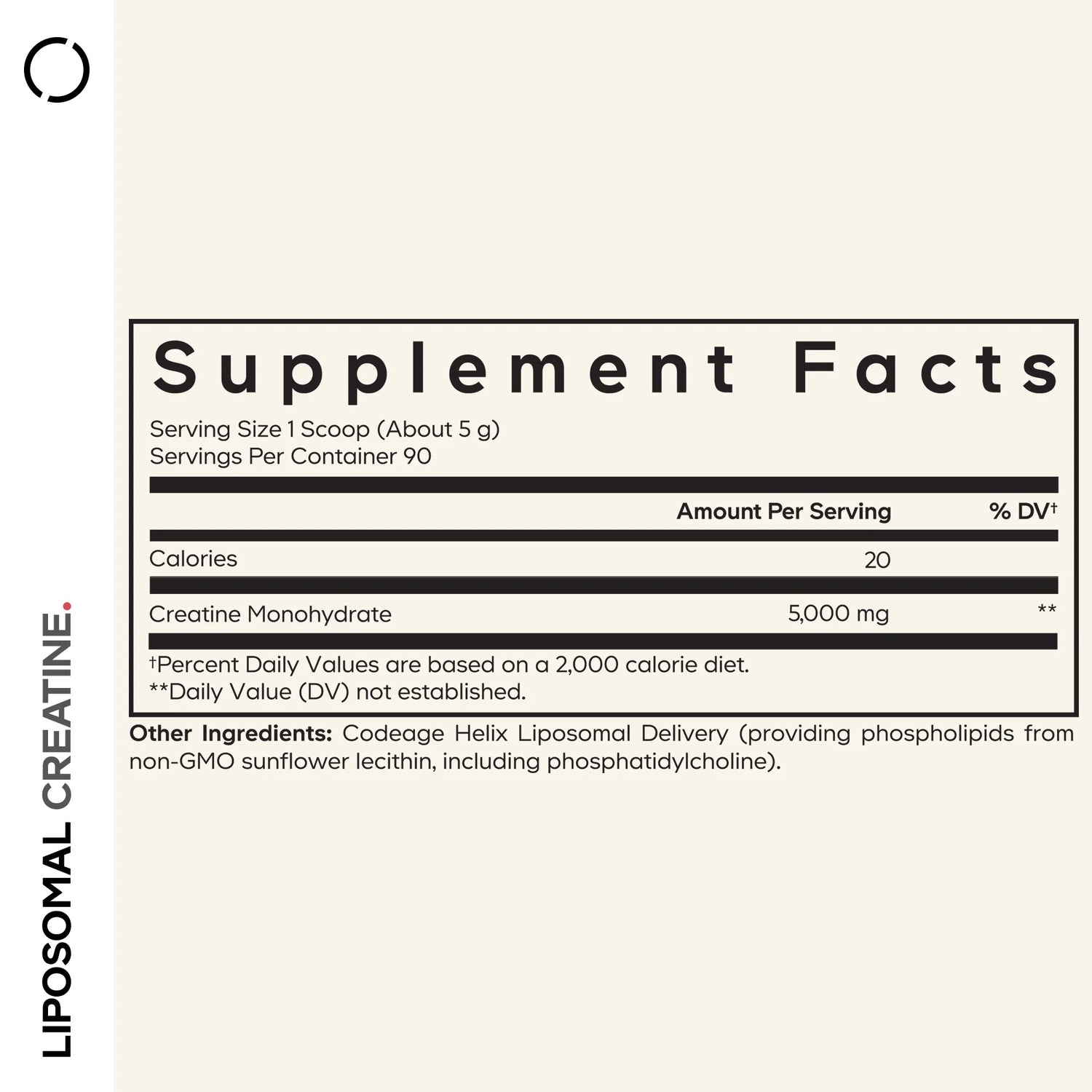 Liposomal Creatine Monohydrate Powder Supplement, Unflavored, 3-Month Supply, 90 Servings
