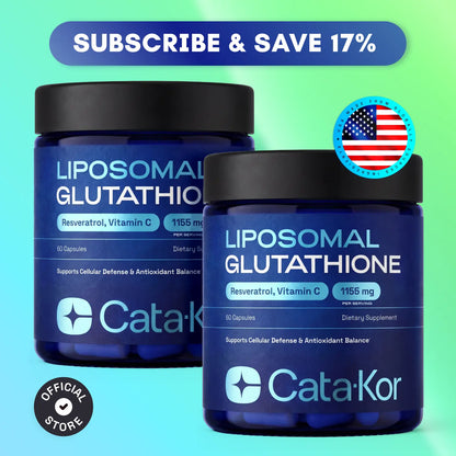 Cata-Kor Liposomal Glutathione Supplement – 1155 Mg | Vitamin C | Riboflavin (B2) | Selenium | Resveratrol Complex – Supports Antioxidant Defense &amp; Cellular Health – Vitamin Dietary Supplement