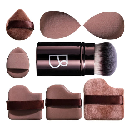 Professional Makeup Brush Set, Compact Makeup Brushes with Makeup Sponge &amp; Puff Kit, Complete Cosmetic Tools for Women, Makeup Accessories, Makeup Organizer Pouch