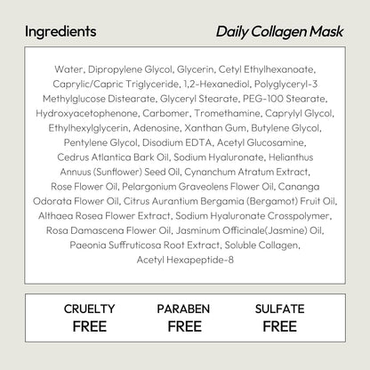 Collagen Sheet Mask, Firming Daily Face Mask with Collagen Peptides for Anti-Aging, Helps to Minimize Wrinkles, Restores Skin Elasticity &amp; Firmness, Hydrating, Korean Beauty, 5-Pack