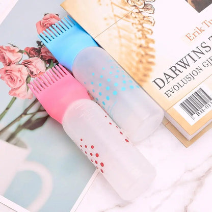 Hair Dye Root Comb Applicator Bottle, 2 Counts Household Hair Dye Auxiliary Brush Bottles, Hair Serum Applicator Bottle, Perm &amp; Dye Hair Oil Applicator, Hair Styling Tool Accessories