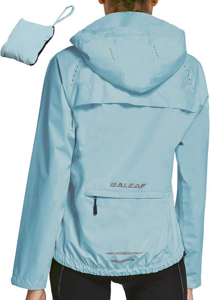 Baleaf Packable Rain Jacket Women Waterproof Lightweight Jackets Hooded