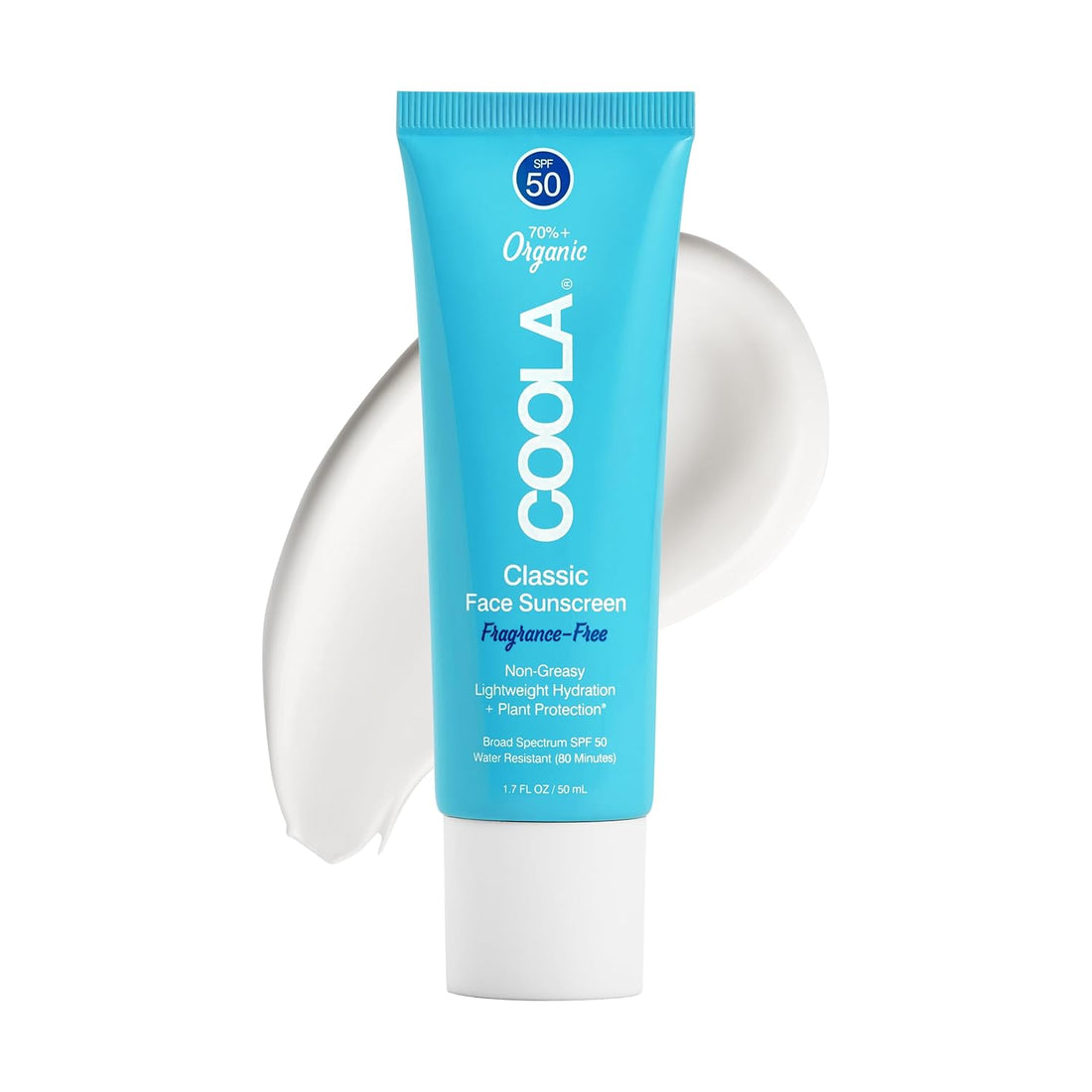 Organic Face Sunscreen SPF 50 Sunblock Lotion, Dermatologist Tested Skin Care for Daily Protection, Vegan and Gluten Free, Fragrance Free, 1.7 Fl Oz.