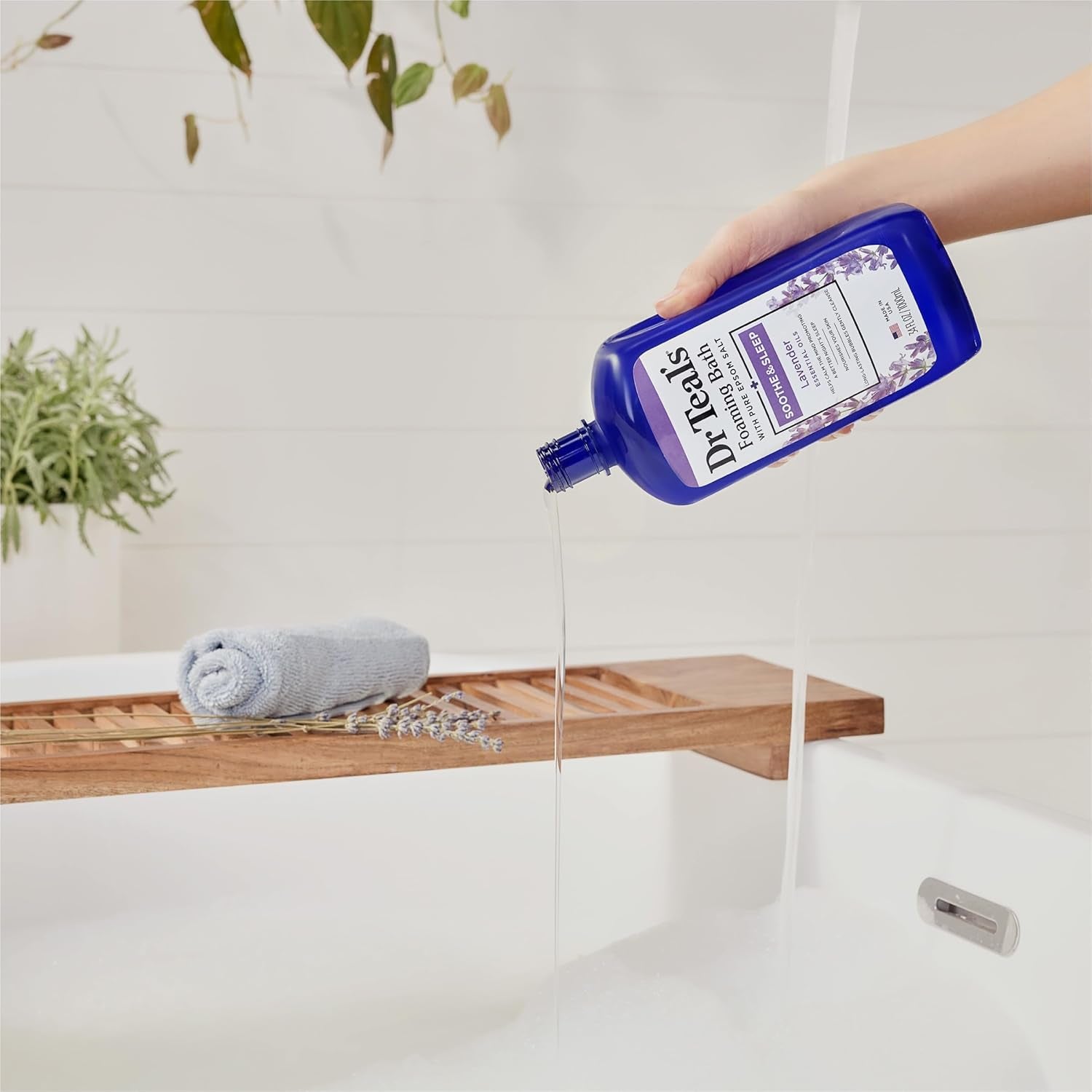 Foaming Bath with Pure Epsom Salt, Soothe &amp; Sleep with Lavender, 34 Fl Oz (Pack of 2)