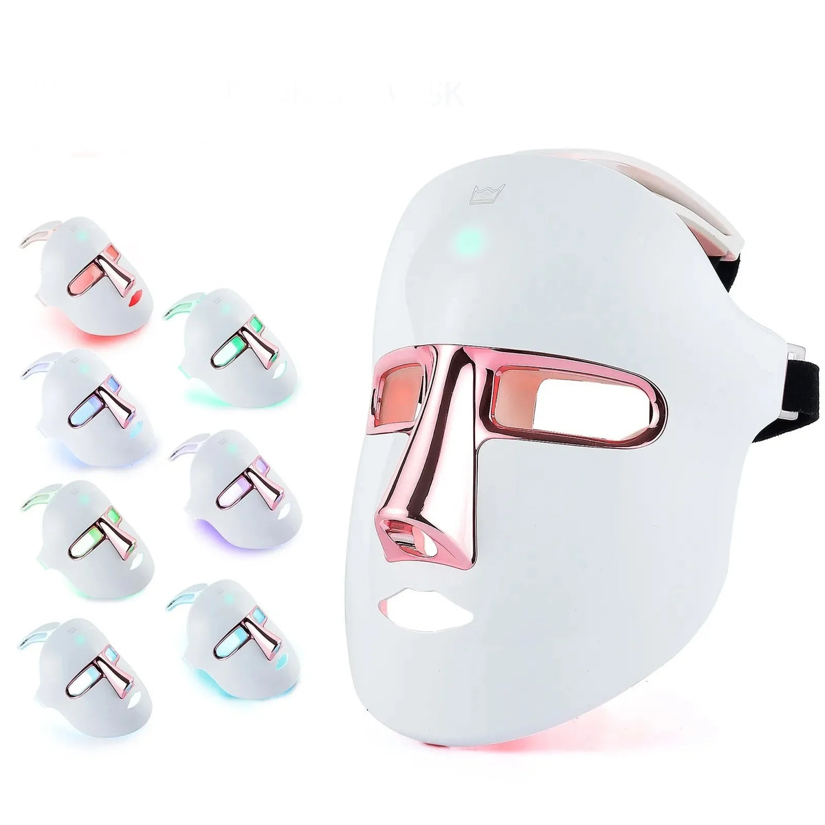 light therapy face mask with 7 color modes for skincare and relaxation, featuring a sleek design.