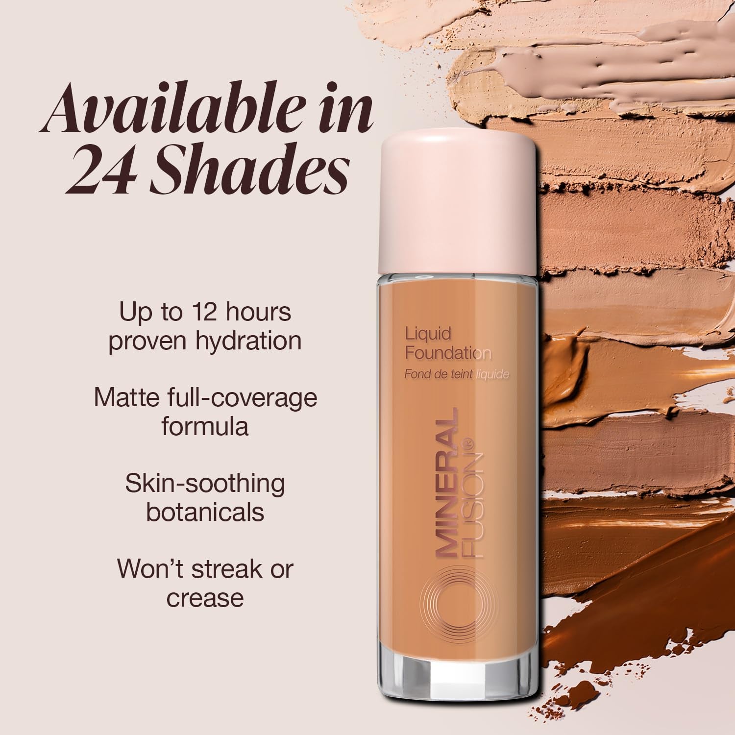 Full Coverage Foundation, Liquid Foundation - Neutral 3- Medium Complexion W/Neutral Undertones, Lightweight Matte Finish, up to 12 Hr Hydration, Hypoallergenic &amp; Vegan, 1 Fl. Oz